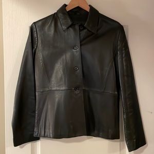 Like new Black leather banana republic jacket.